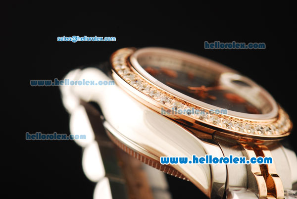 Rolex Datejust Automatic Movement ETA Coating Case with Diamond Bezel and Roman Numerals - Click Image to Close
